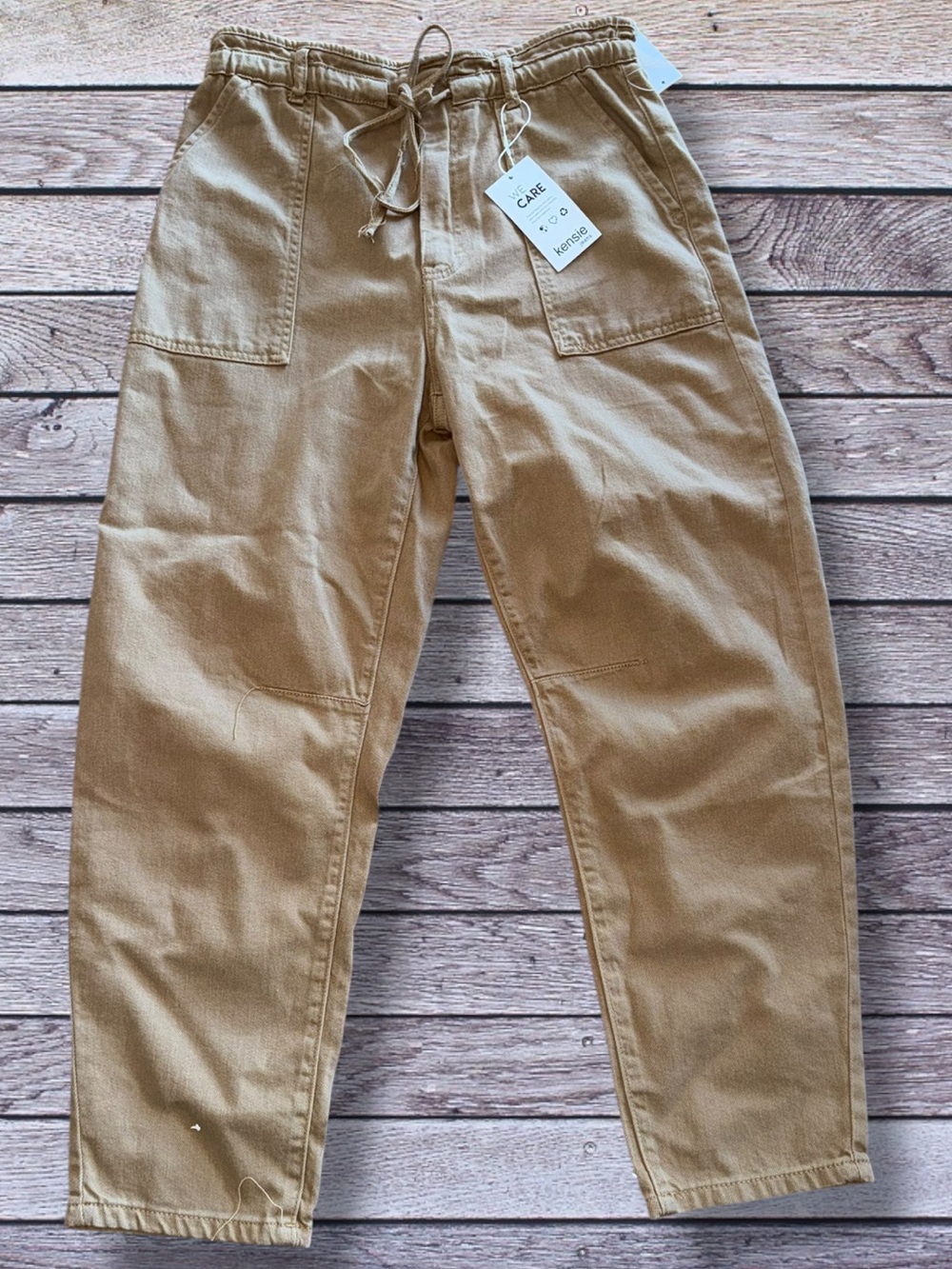 Kensie Jeans “Easy Breezy Twill” utility cargo pants tan/khaki Size 8/29